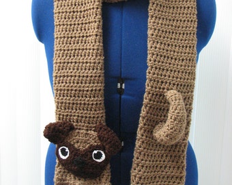 Pug - Scarf Crochet Pattern With Tutorials - Digital Download
