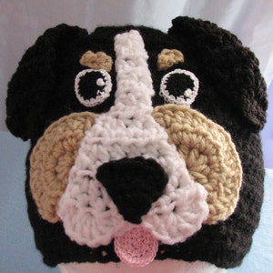 Bernese Mountain Dog- Crochet Hat Pattern With Tutorials - Digital Download