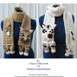 Tabby Cat Scarf Crochet Pattern With Tutorials Digital Download image 1