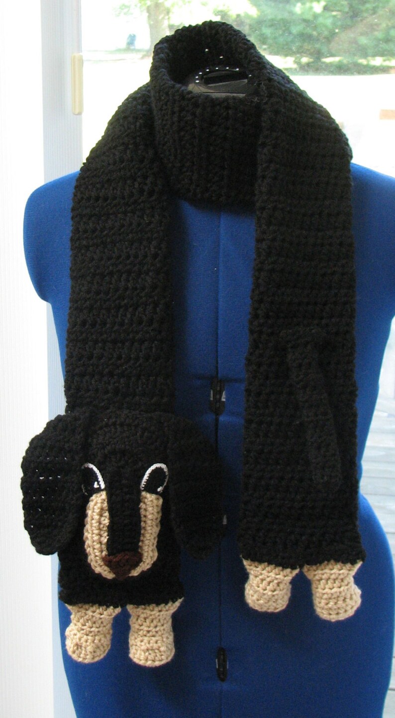 Dachshund Scarf Crochet Pattern With Tutorials Instant Etsy