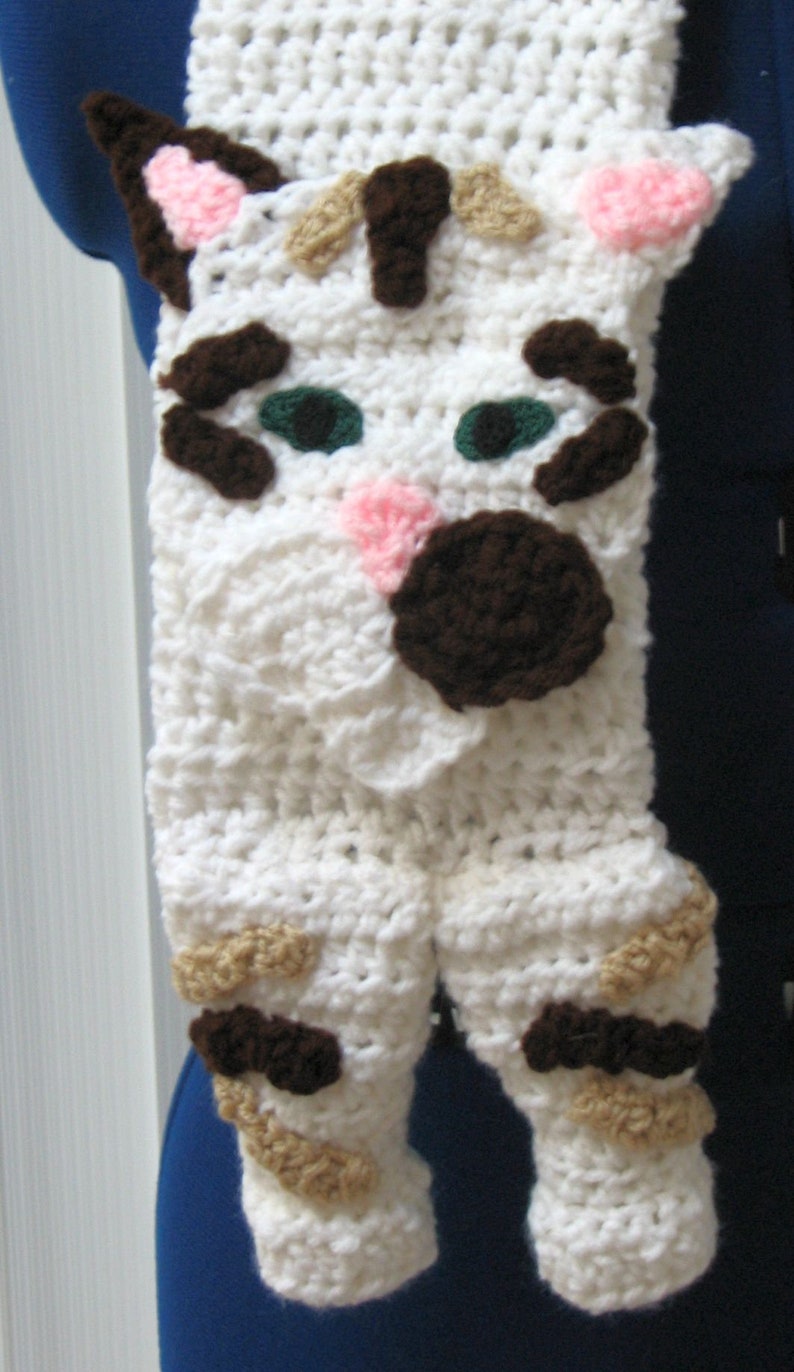 Tabby Cat Scarf Crochet Pattern With Tutorials Digital Download image 10
