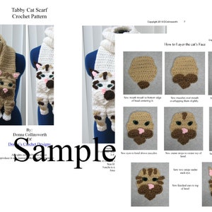 Tabby Cat Scarf Crochet Pattern With Tutorials Digital Download image 4