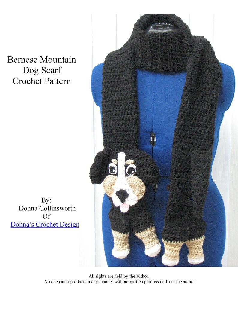 Bernese Mountain Dog Scarf Crochet Pattern With Tutorials Etsy
