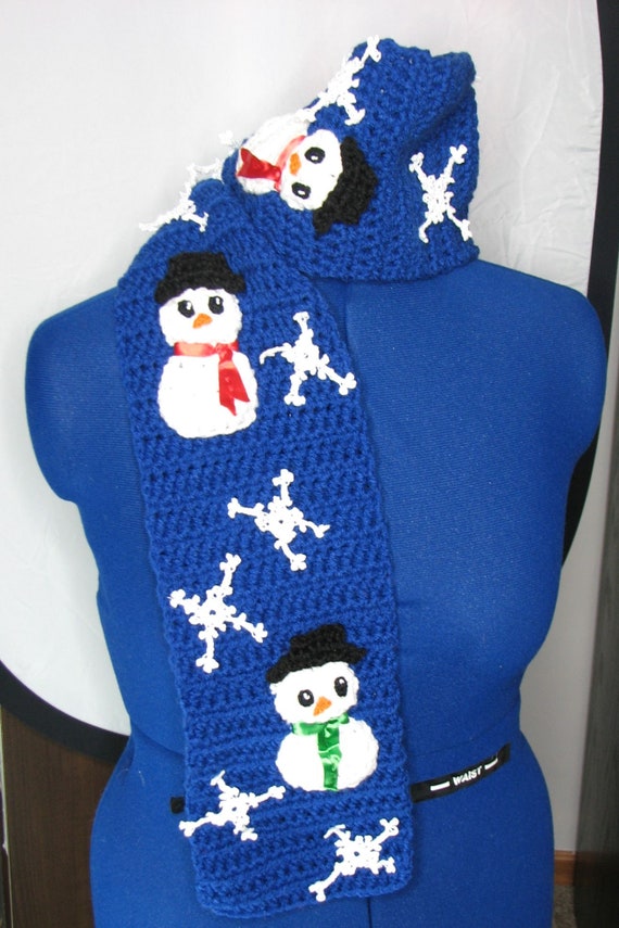 snowman scarf pattern
