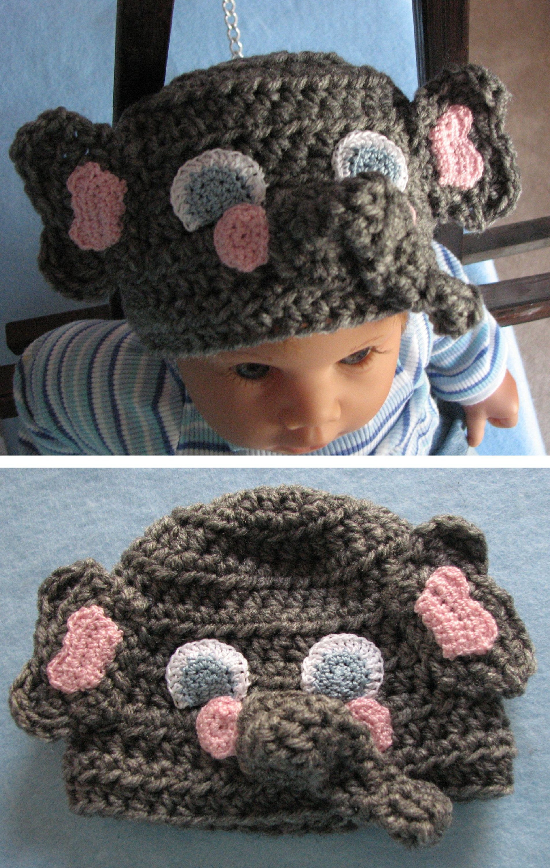 Elephant Infant Hat Crochet Pattern With Tutorials Digital Etsy