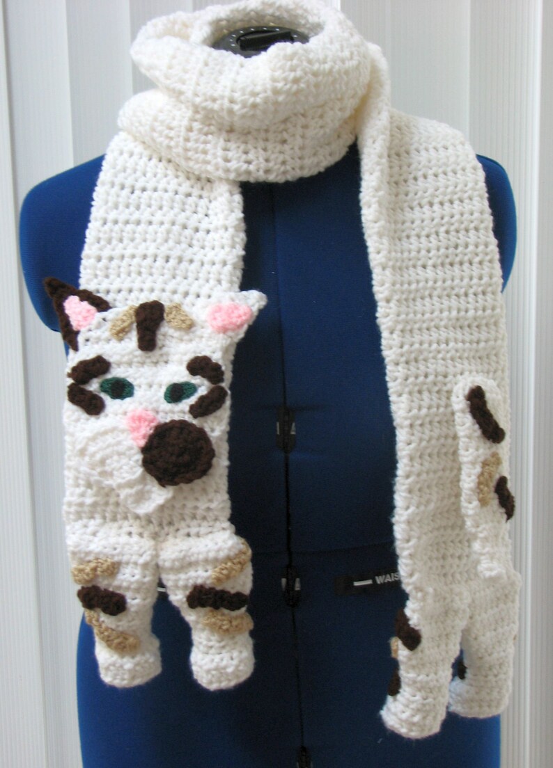 Tabby Cat Scarf Crochet Pattern With Tutorials Digital Etsy