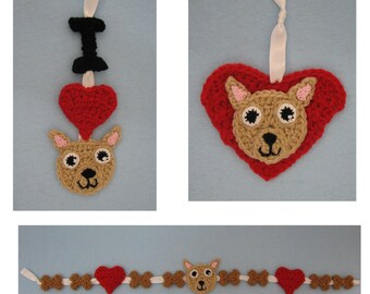 Chihuahua - Ornaments and Garland Crochet Pattern - Digital Download