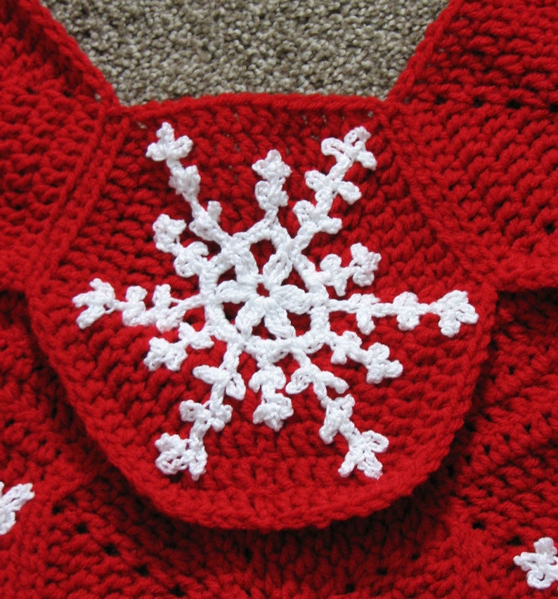 Snowflake Christmas Tree Skirt Crochet Pattern With Tutorials | Etsy