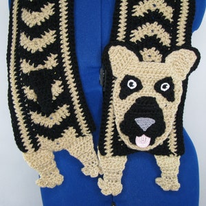 German Shepard -  Ripple Scarf Crochet Pattern With Tutorials - Instant Download