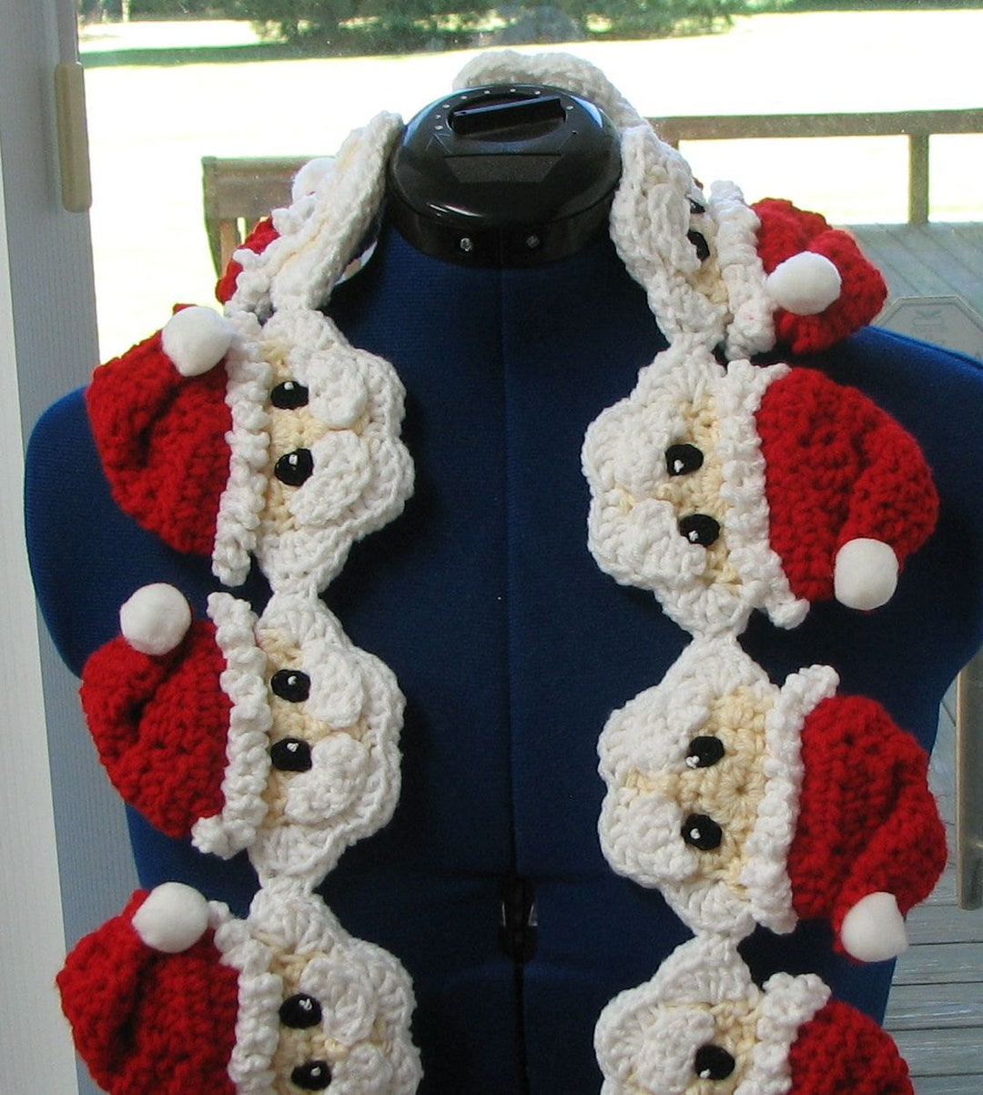 Santa Scarf Crochet Pattern With Tutorials Digital Download Etsy