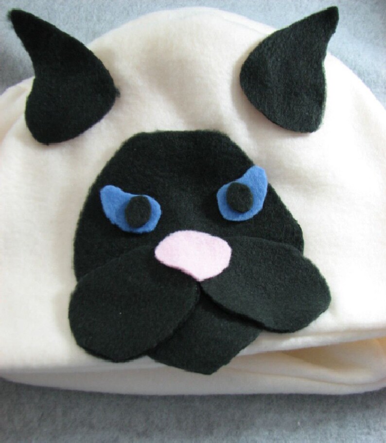Siamese Cat Fleece Hat Pattern With Tutorials Digital Etsy