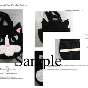 Black Cat Round Tote Crochet Pattern Digital Download image 5