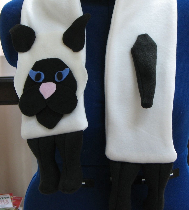 Siamese Cat Fleece Scarf Pattern With Tutorials Digital Etsy