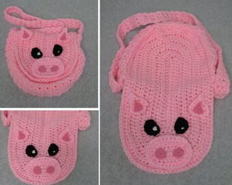 Pig Flap Purse Crochet Pattern With Tutorials - Instant Download