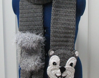 Squirrel - Scarf Crochet Pattern With Tutorials - Digital Download
