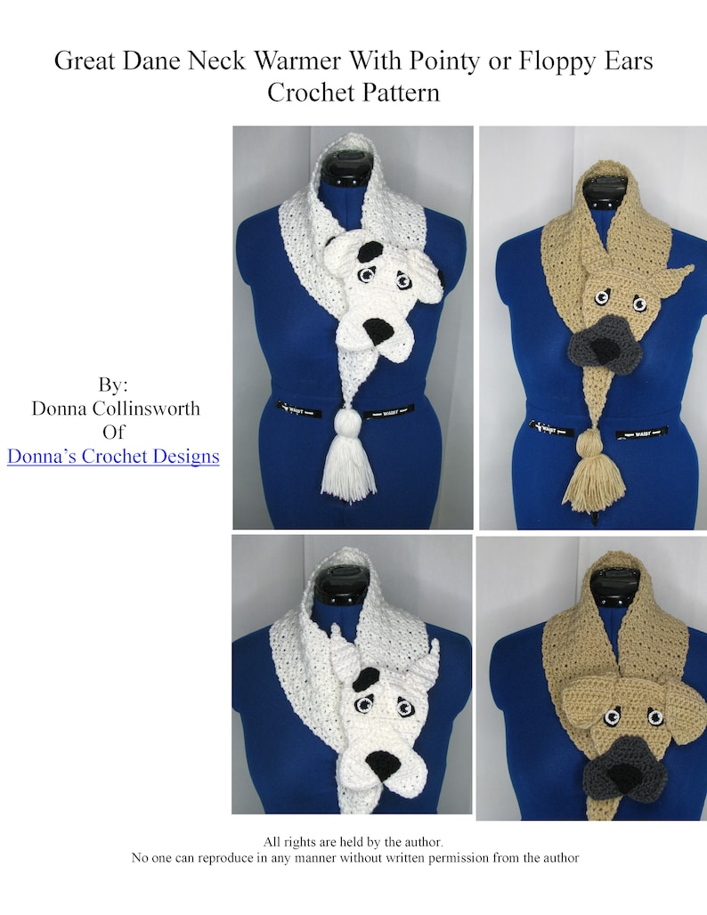 Great Dane Neck Warmer Crochet Pattern With Tutorials Etsy