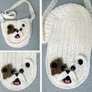 Bull Dog Flap Purse Crochet Pattern With Tutorials - Instant Download