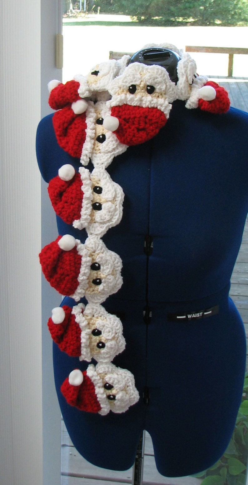 Santa Scarf Crochet Pattern With Tutorials Digital Etsy
