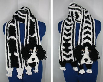 Springer Spaniel -  Ripple Scarf Crochet Pattern With Tutorials - Instant Download