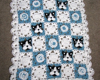 Boston Terrier - Baby Blanket Crochet Pattern With Tutorials - Digital Download