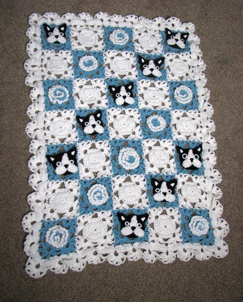 Pattern Print Boston Terrier Blanket
