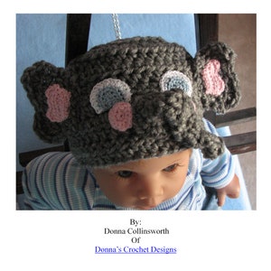 Elephant - Infant Hat Crochet Pattern With Tutorials - Digital Download