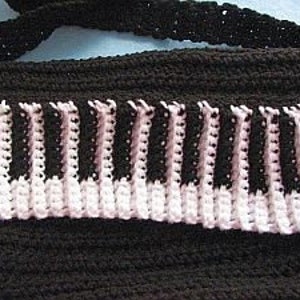 Crochet Pattern Piano Messenger Bag, Hat & Scarf Pattern Digital Download image 4