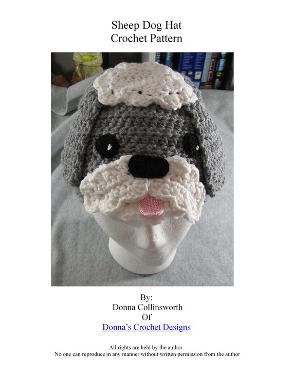 Hat Crochet Pattern With Tutorials Sheep Dog Digital Download