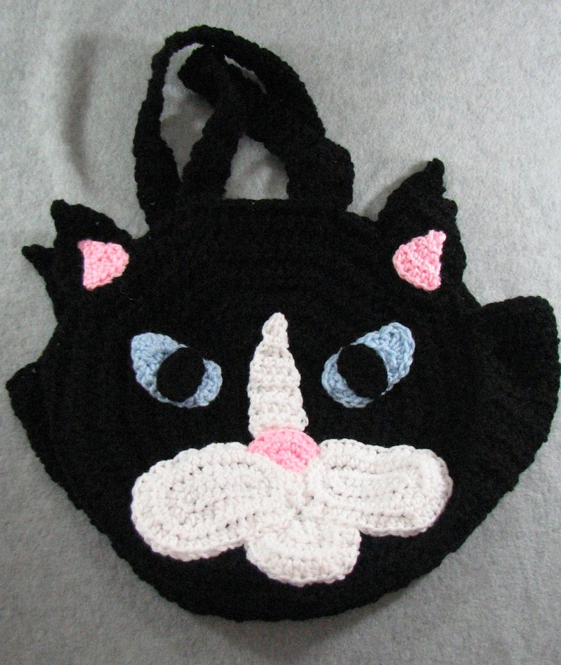 Black Cat Round Tote Crochet Pattern Digital Download image 3
