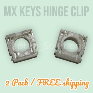 Puede incluir: Dos clips de bisagra MX Keys plateados, una pieza de repuesto para un teclado. Los clips son de forma cuadrada con un agujero redondo en el centro. 2 Pack / Envío GRATIS.