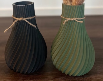 Vase | Blumenvase | Designvase | 3D Vase | Dekovase | Trockenblumen Vase | Twisted | Frühlingsdekoration