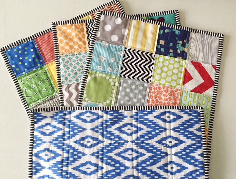 Patchwork placemats set of six image 2