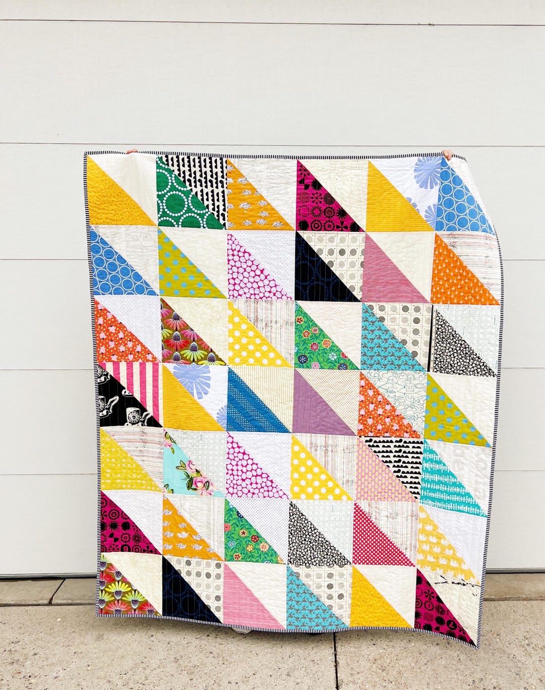 Scrappy Triangles Picnic Quilt - Etsy