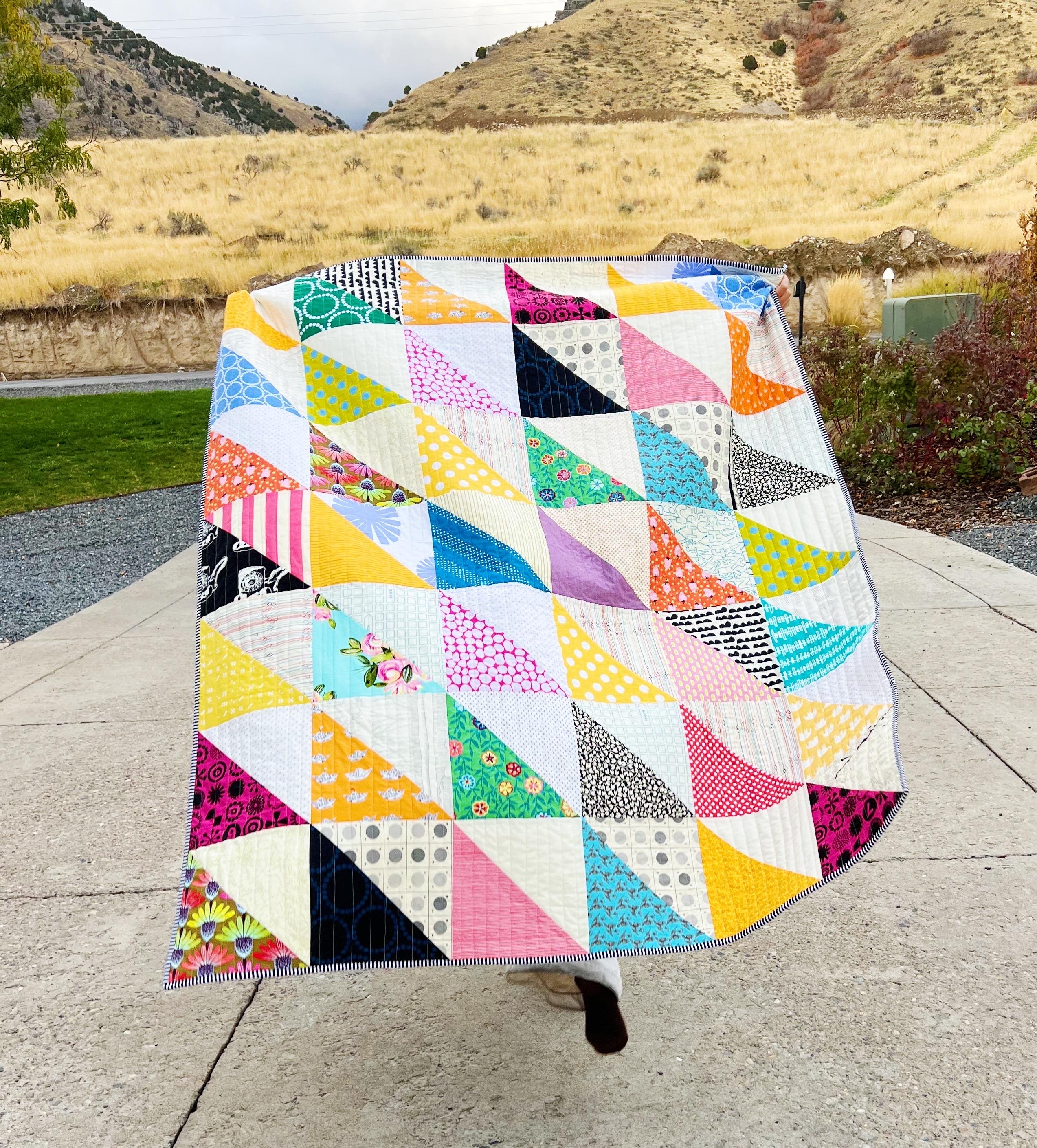Scrappy Triangles Picnic Quilt - Etsy