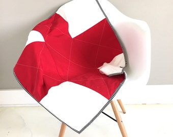 SALE Red and white mini minky plus quilt and play mat