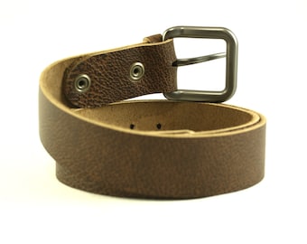 Water Buffalo Leather Belt - Brown