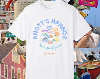 Knott's Harbor Maine USA - Happy Place Emily Henry T-Shirt, Romance books, Booktok Merch, Souvenir T-Shirt