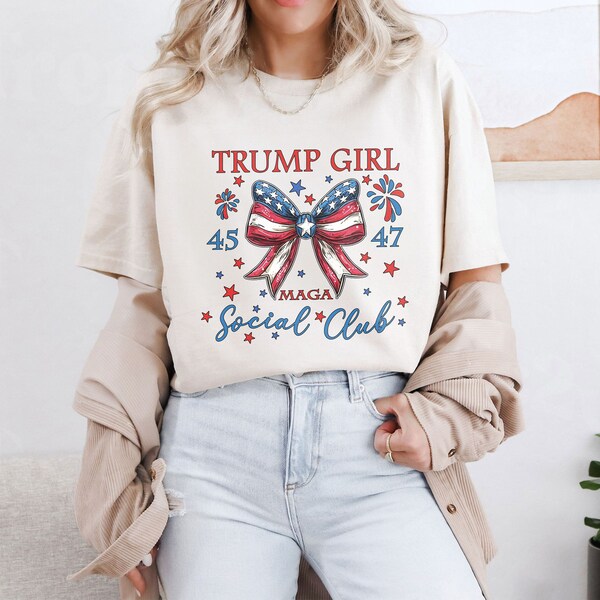 Maglietta Trump Girl 'No Scuse' 2024 - Bandiera Americana, MAGA, Unisex Taglia L - Gildan