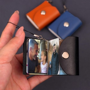 Handmade 20-Picture Mini Album - Mini Photo Album Keychain,Personalized Birthday Gifts,Wedding Anniversary Gift,Leather Accessory Gift