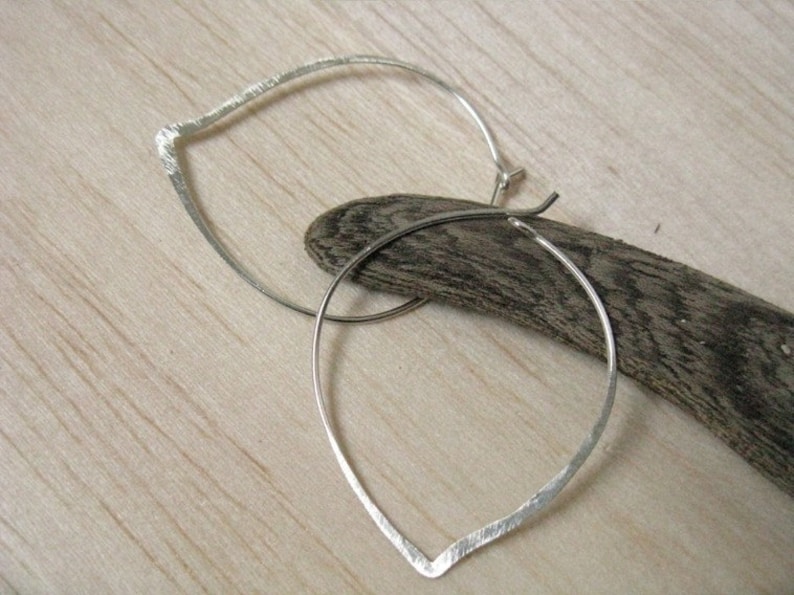 modern simple silver earrings Lotus petal minimalist jewellery delicate silver hoop earrings