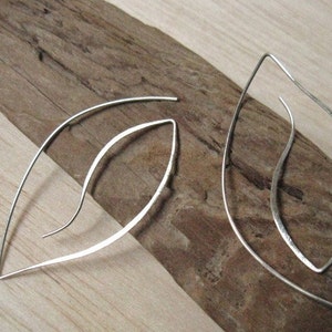 Minimalist silver leaf earrings