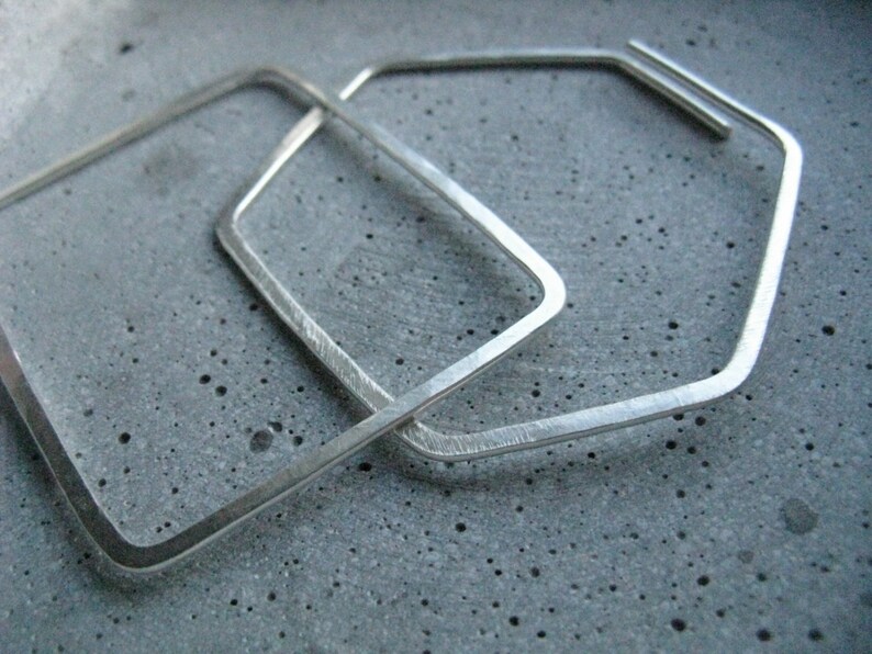 Hexagon bangle geometric jewellery brass or silver stacking bangle simple bracelet