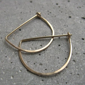 Half Moon silver hoop earrings Semi circle hoops Everyday