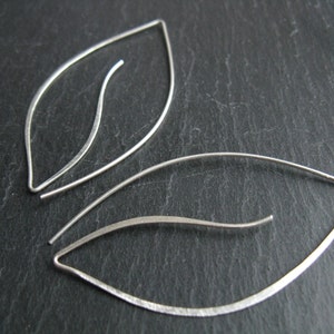 Modern leaf shaped threader earrings