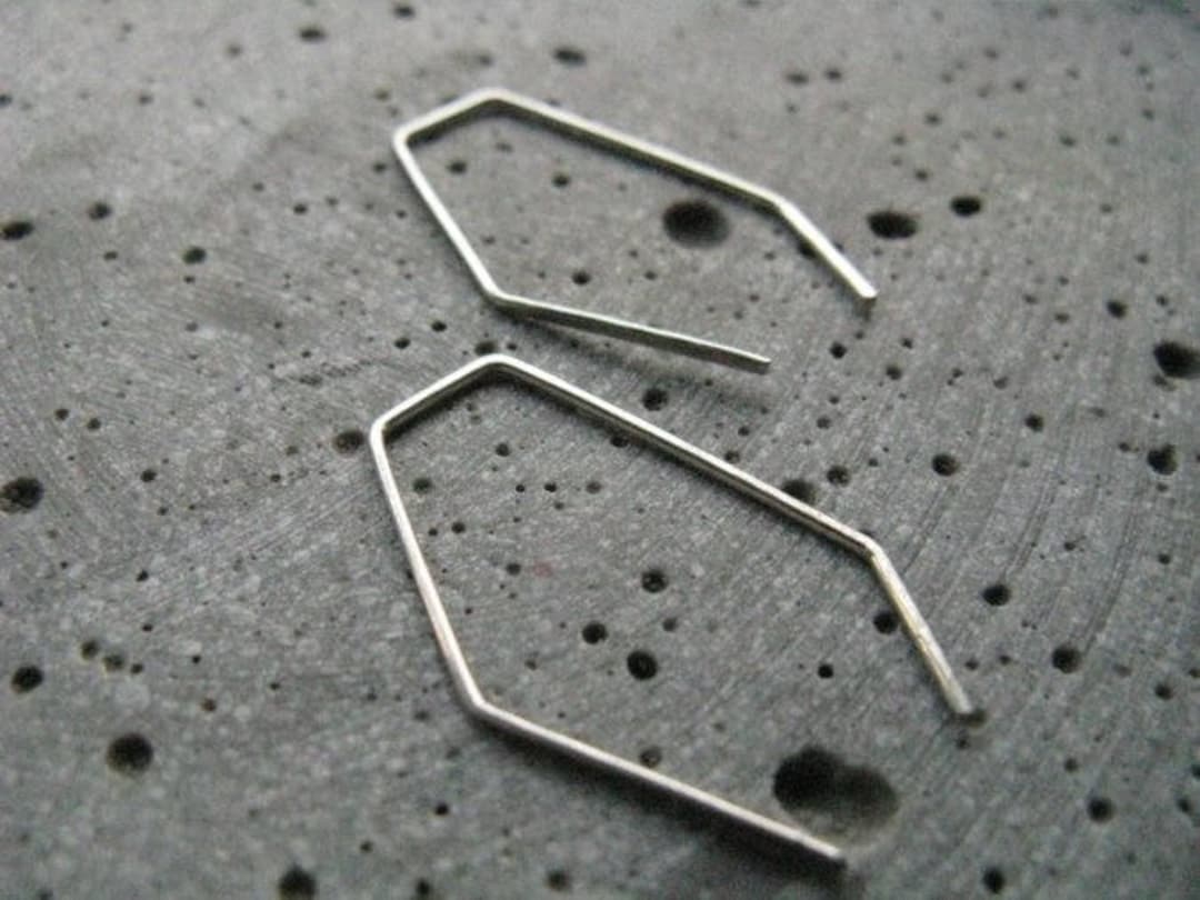 Edgy Geometric Earrings Silver Handmade Minimalist Earrings Small ...