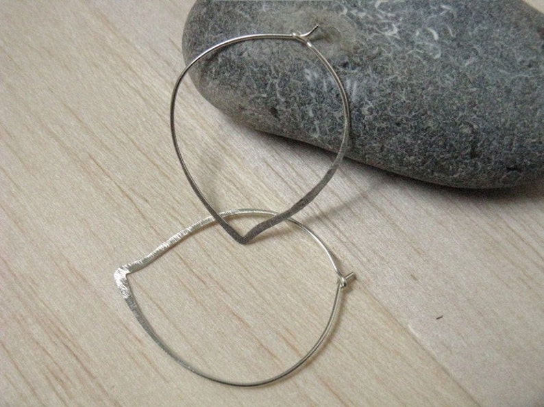 modern simple silver earrings Lotus petal minimalist jewellery delicate silver hoop earrings