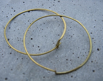 New Moon silver hoop earrings Handmade modern minimalist