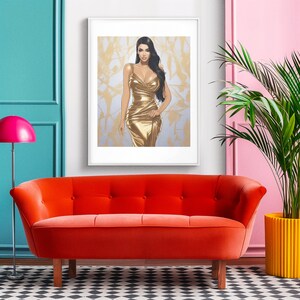 Kim Kardashian Fan Canvas Celebrity Art Gift Canvas Paint Contemporary Abstract Modern Original  Large Wall Art