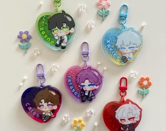 love and deepspace quicksand liquid charms! zayne, xavier, rafayel, sylus, caleb