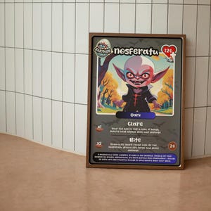 Impression d'affiche sans cadre BabyMon Nosferatu, collection de cartes CCG de style anime, décoration d'art murale gamer nerd geek, monstre vampire